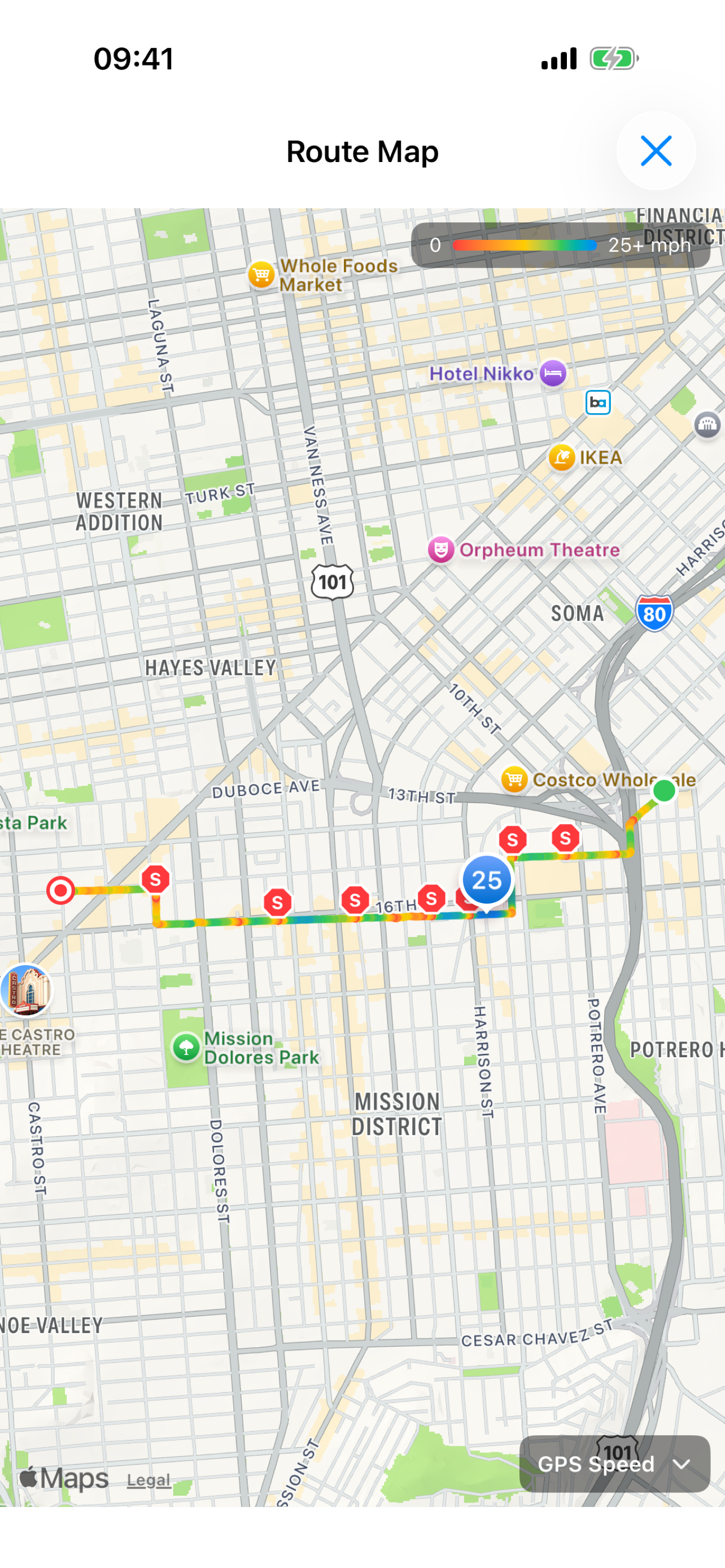 Full-size speed heat-map